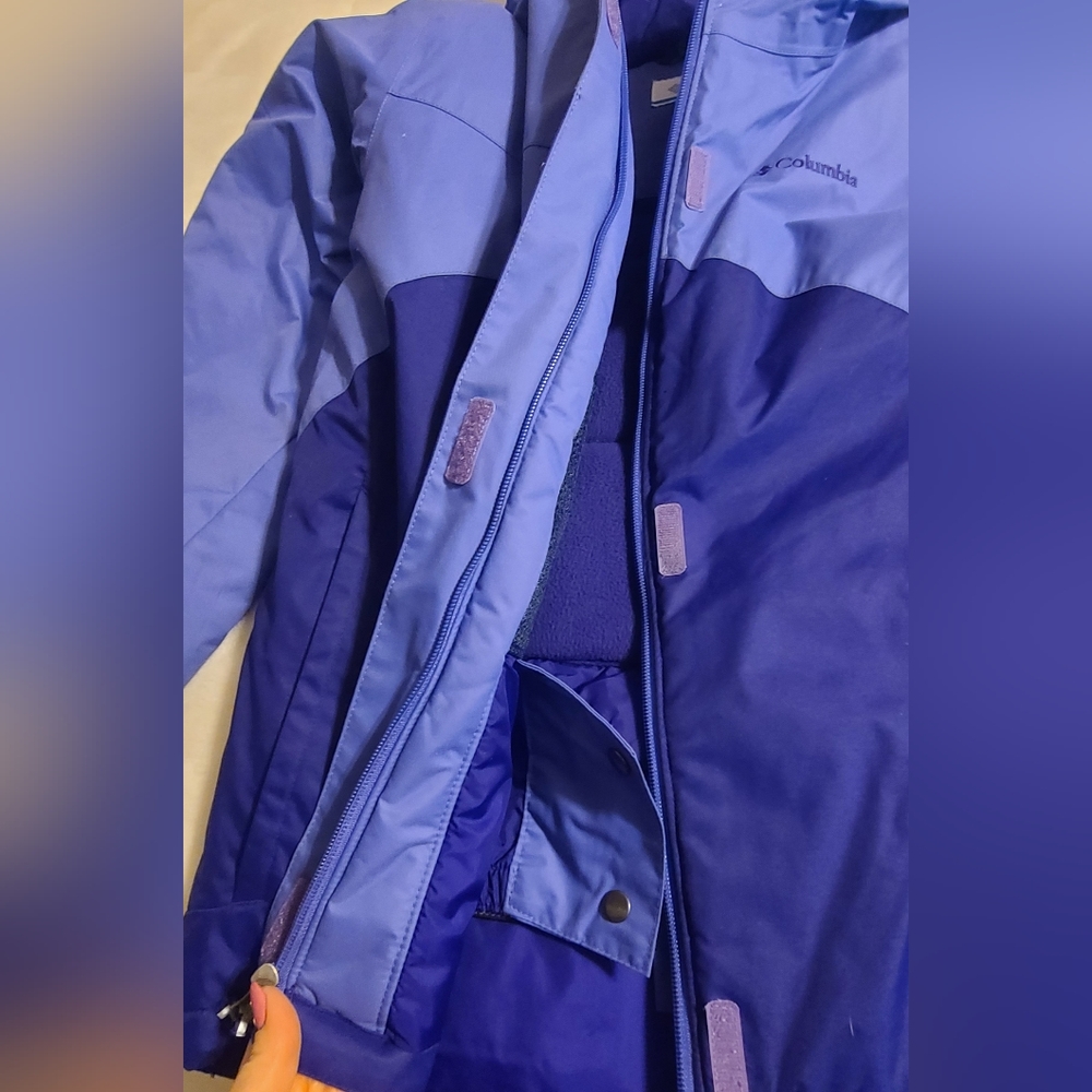 Columbia Girls' Crash Out Snow Jacket in light & dark purple, size Large - Picture 10 of 14
